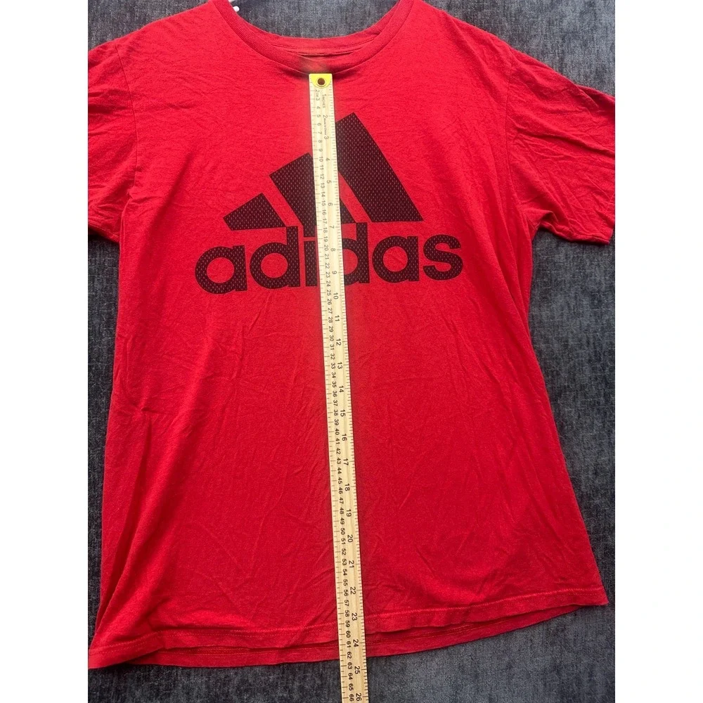 Adidas Go To Tee Shirt Mens Medium Red Short Sleeve Crew Neck Cotton Performance